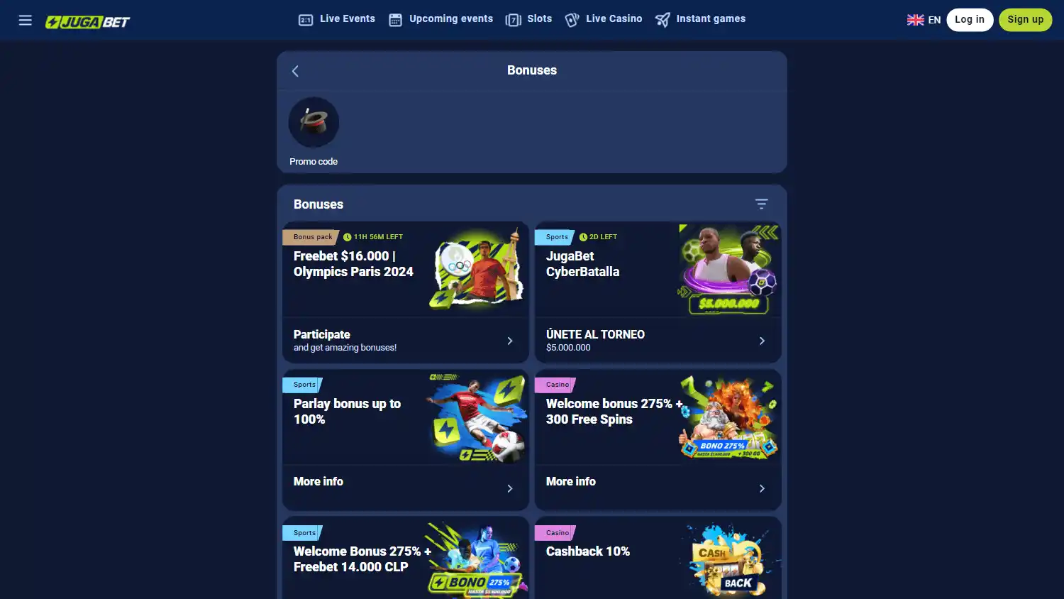 JugaBet Casino screenshot 2