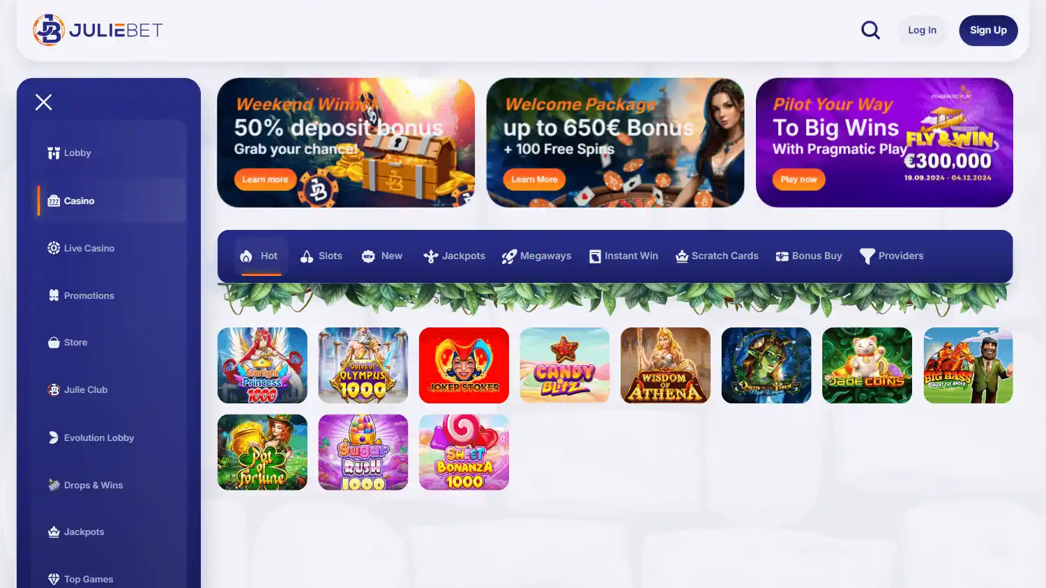 JulieBet Casino screenshot 2