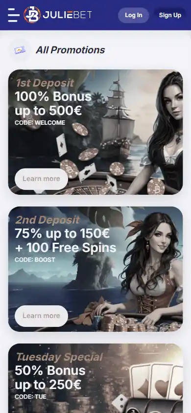 JulieBet Casino screenshot 5
