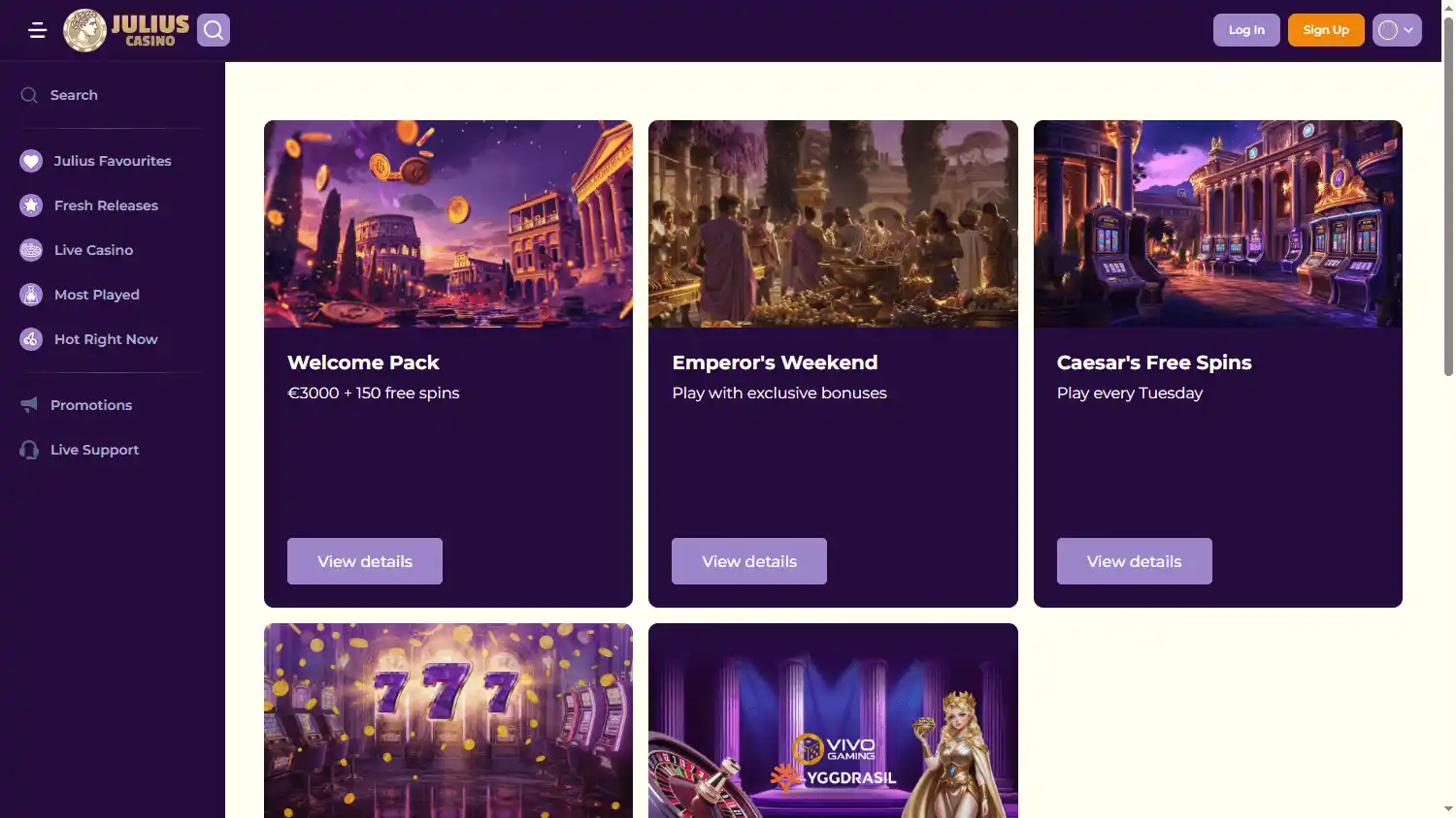 Julius Casino screenshot 2