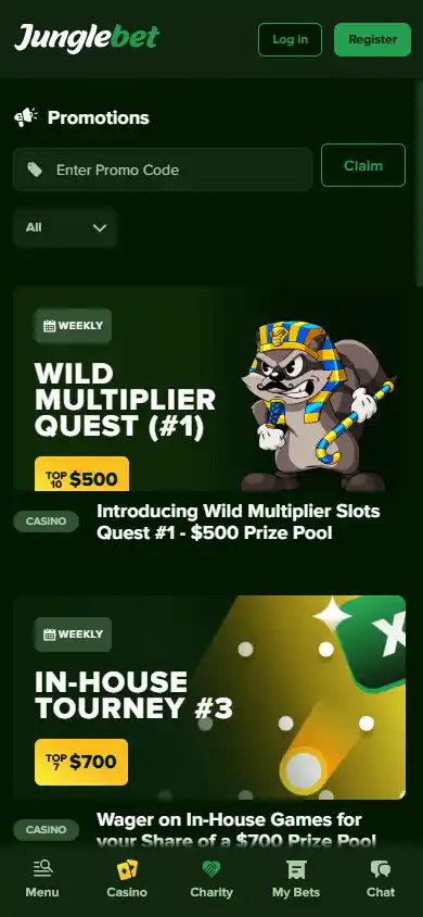 Junglebet Casino screenshot 6