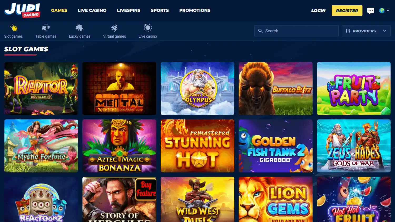 Jupi Casino screenshot 2