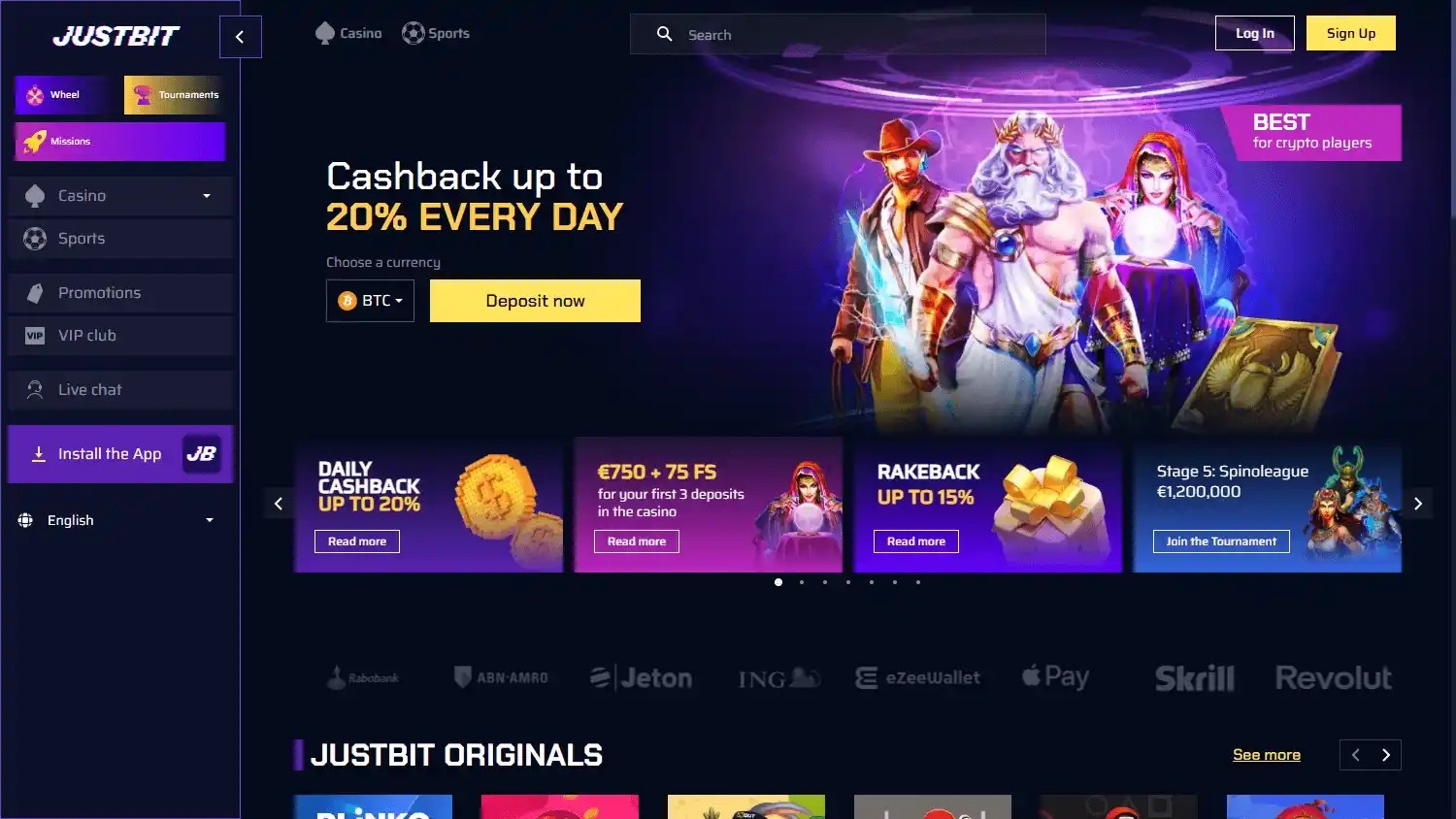 Justbit Casino screenshot 1