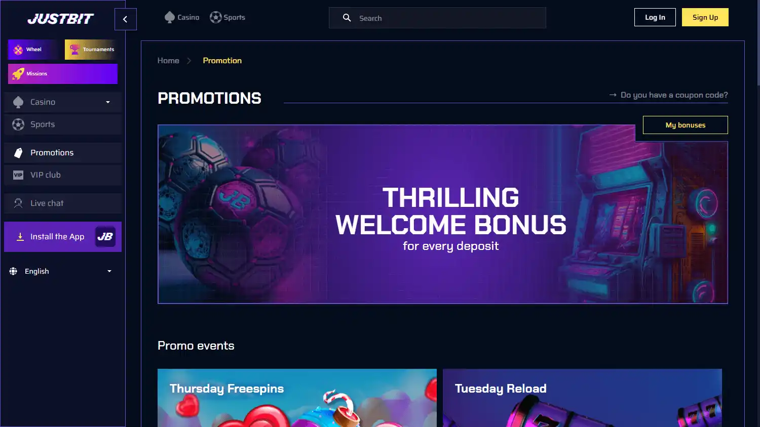 Justbit Casino screenshot 3