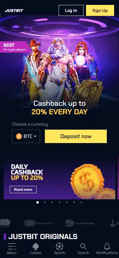 Justbit Casino screenshot 4