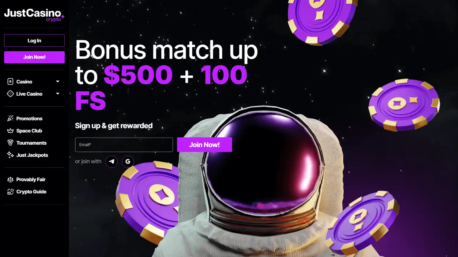 JustCasino.io screenshot 1