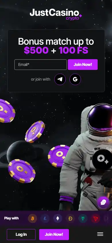 JustCasino.io screenshot 2
