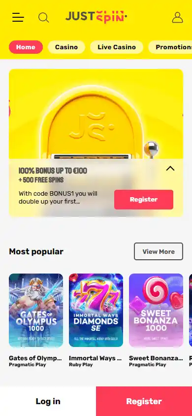 JustSpin Casino screenshot 4