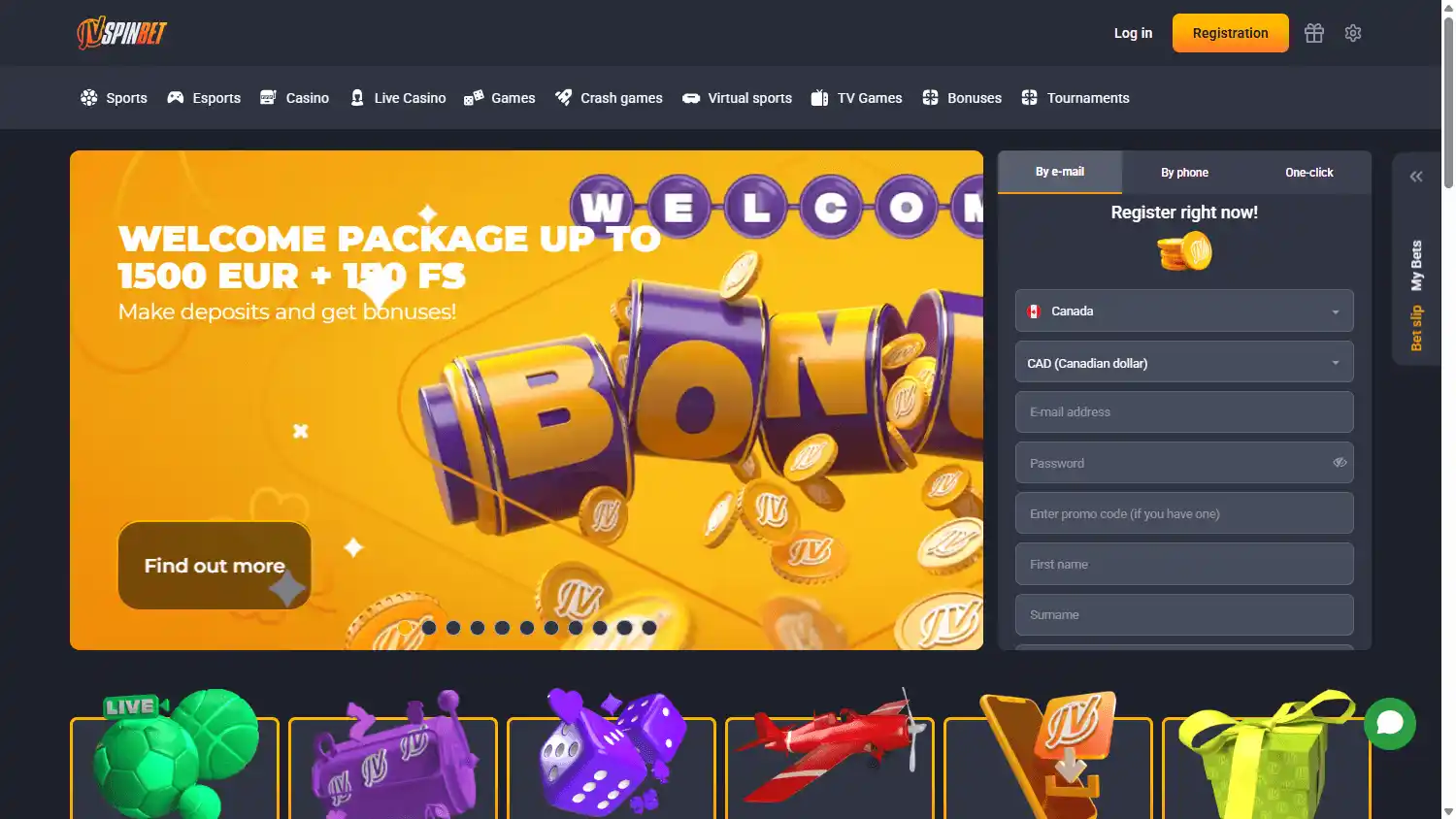 JVSPINBET Casino screenshot 1