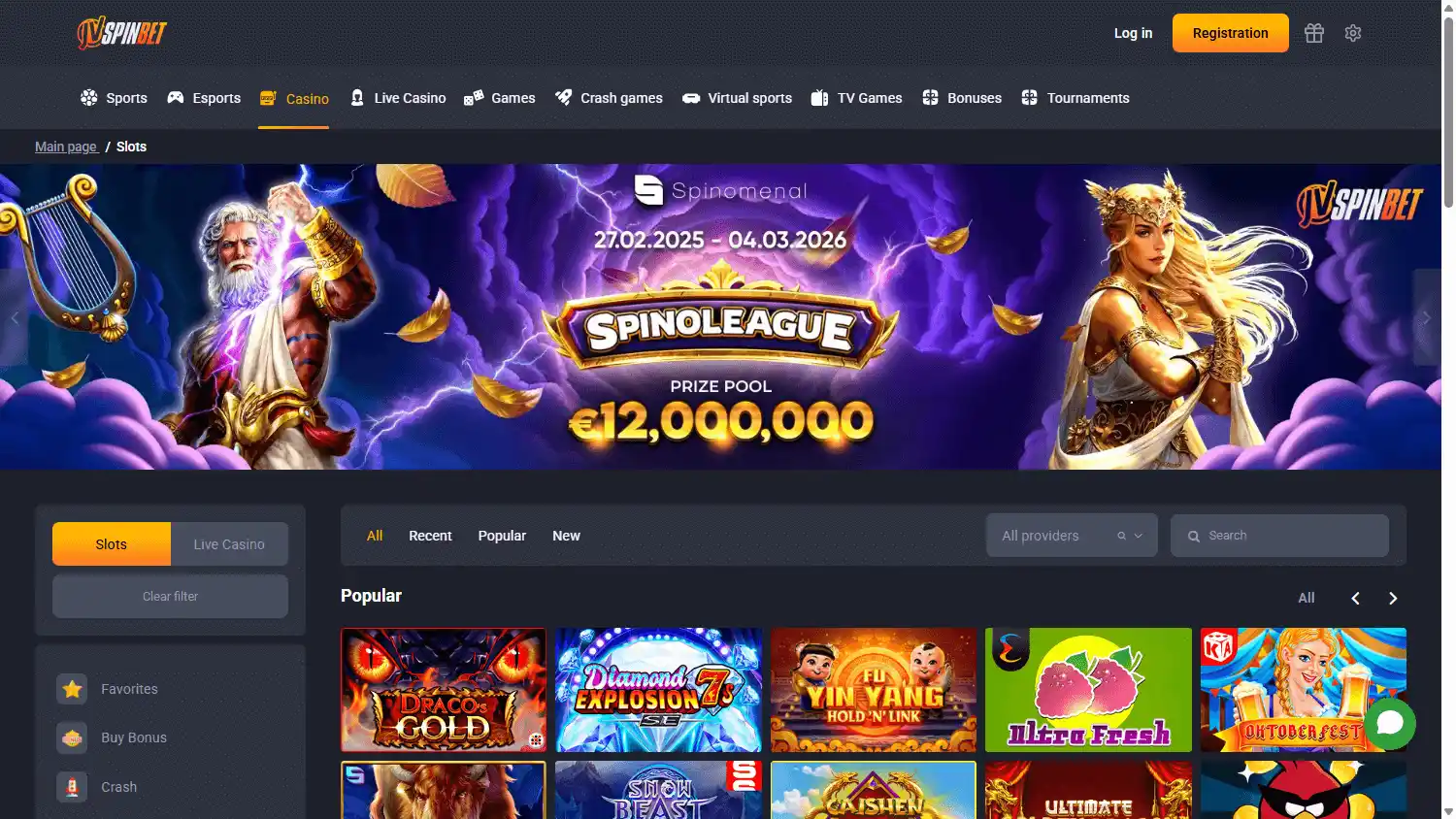 JVSPINBET Casino screenshot 2