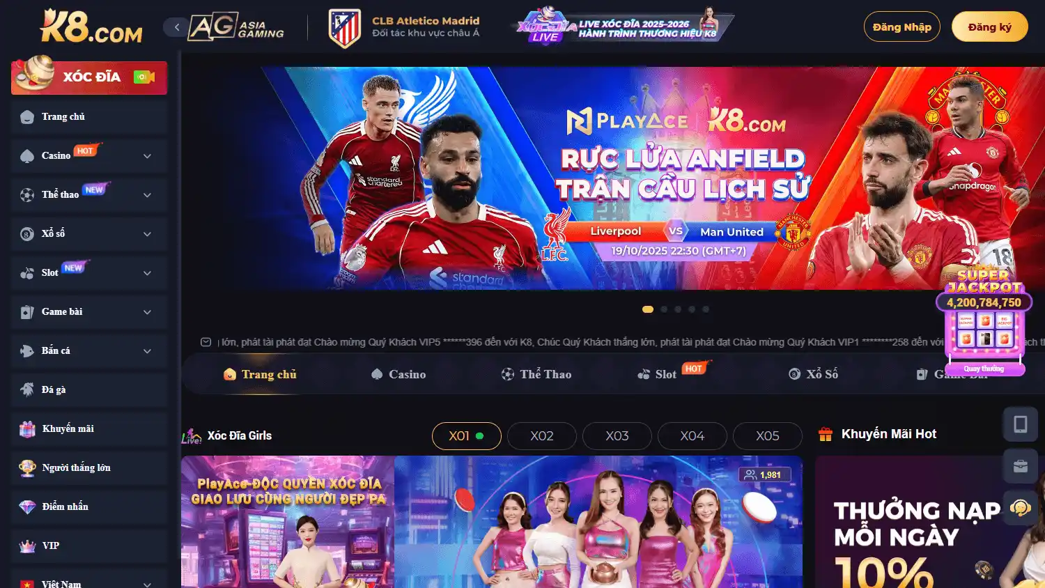 K8 Casino screenshot 1