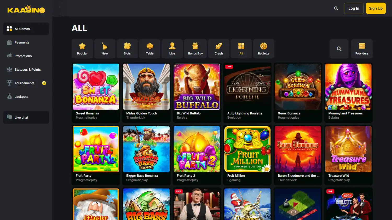 Kaasino Casino screenshot 2