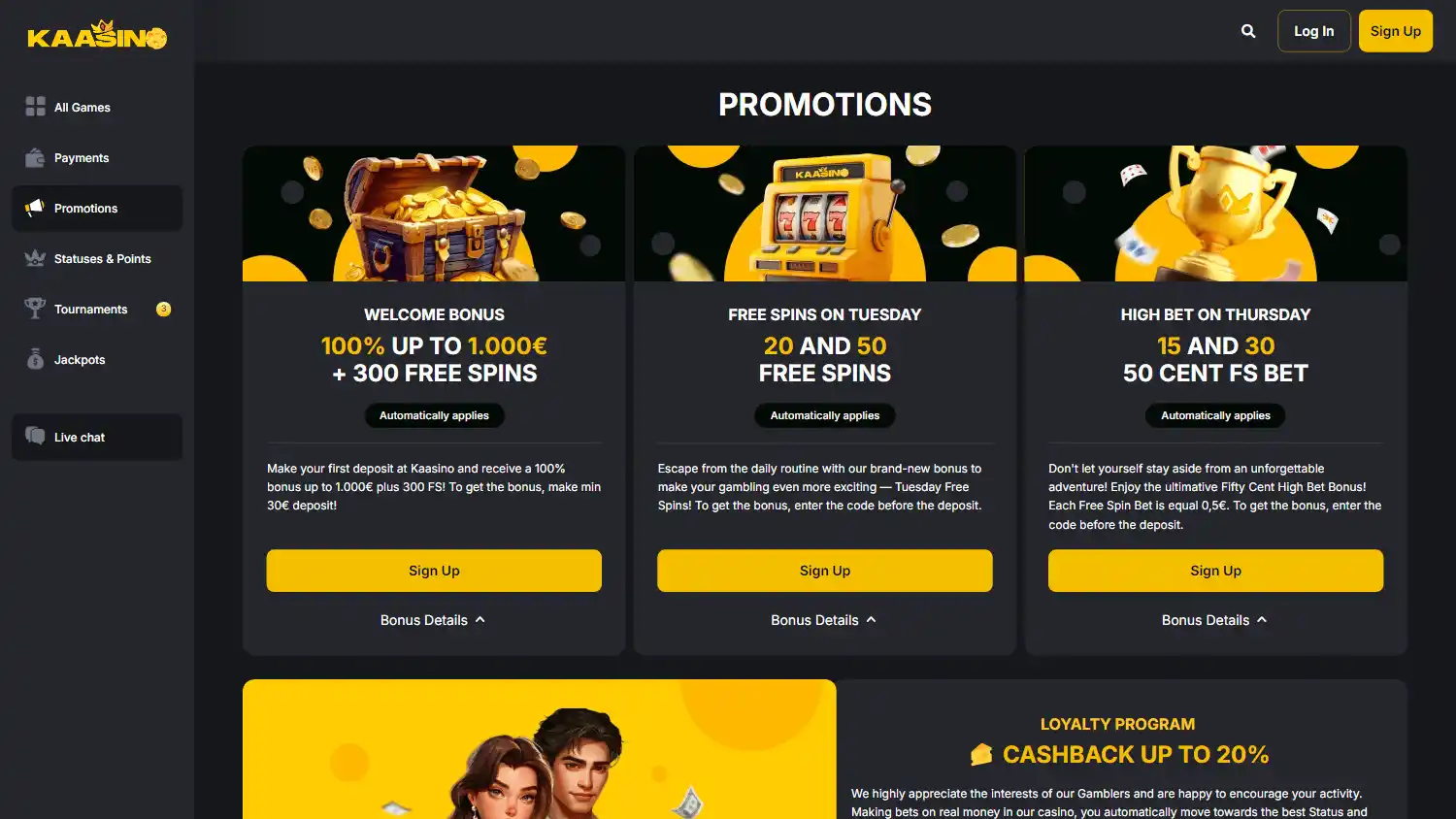 Kaasino Casino screenshot 3