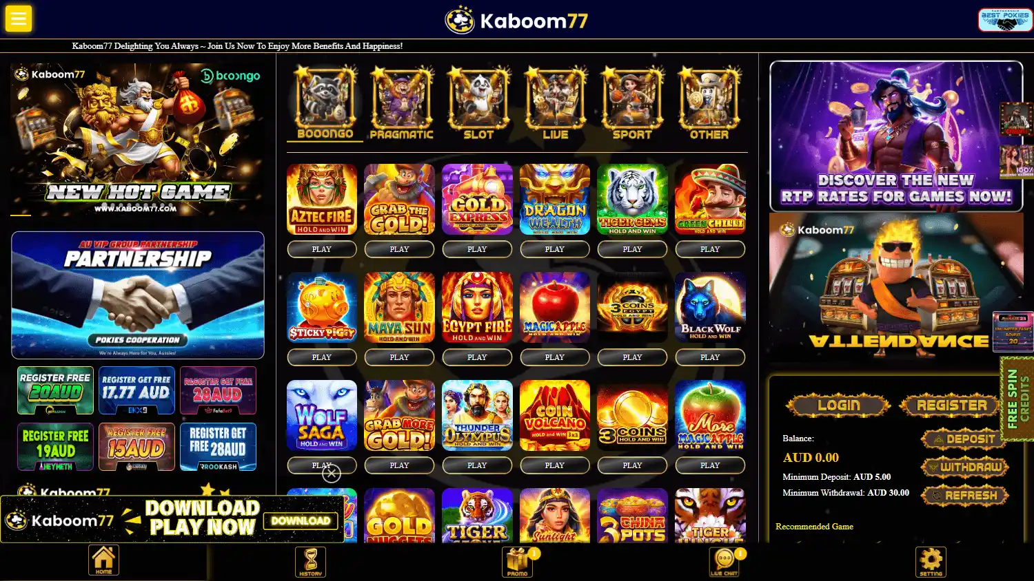 Kaboom77 Casino screenshot 1