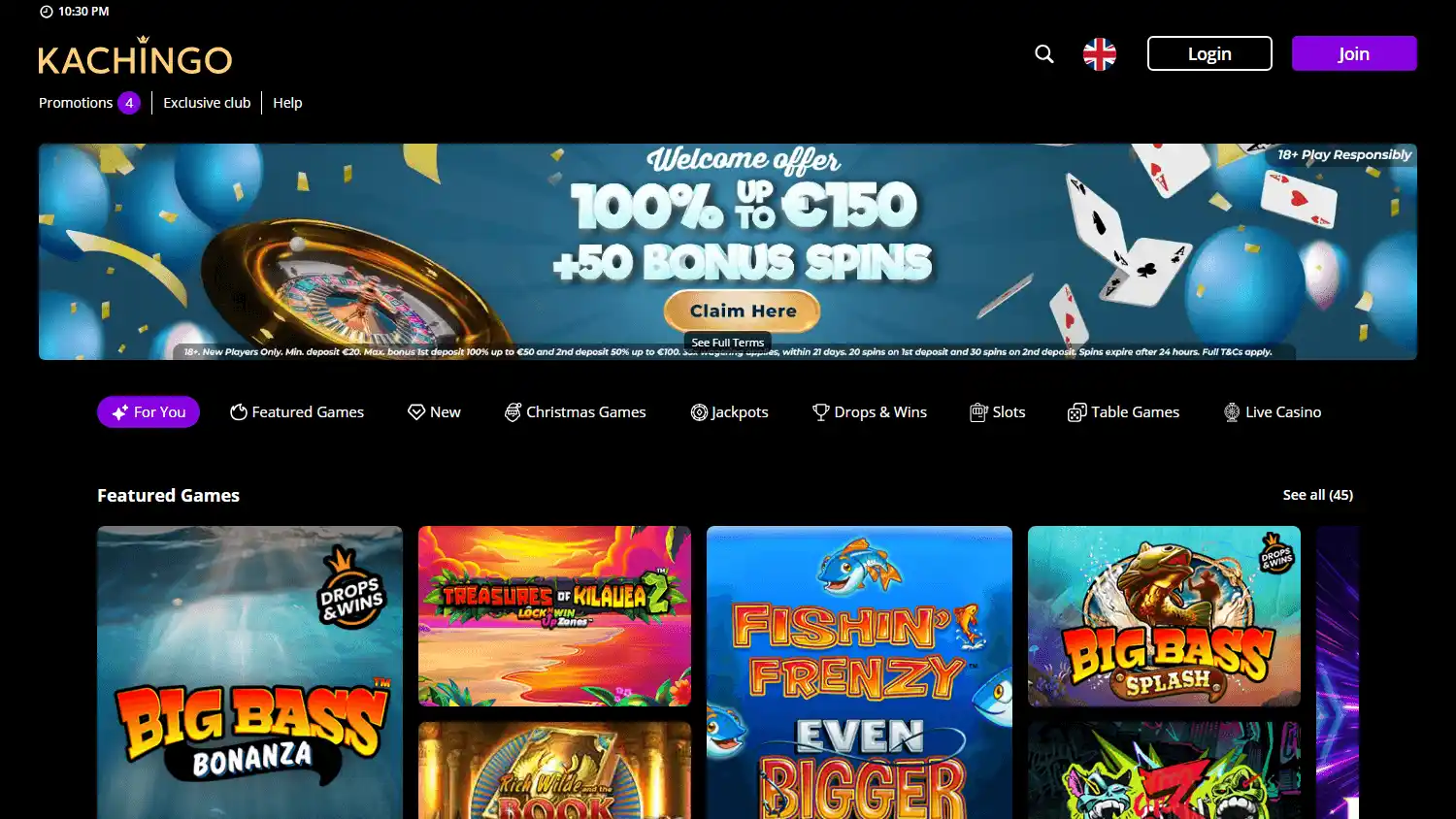 Kachingo Casino screenshot 2