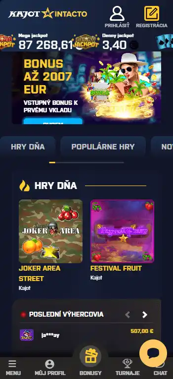 Kajotintacto Casino screenshot 3