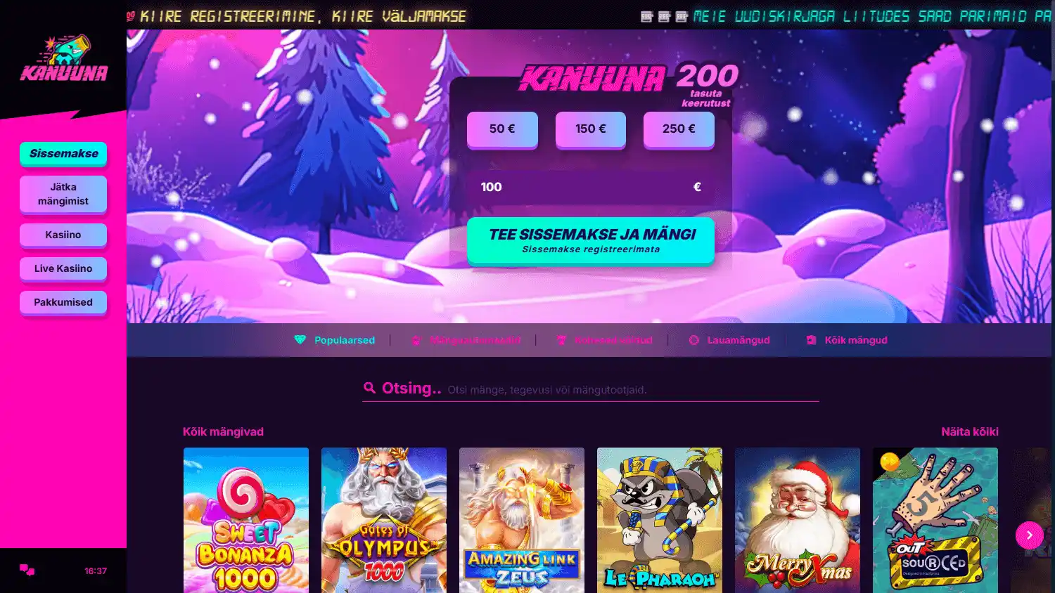 Kanuuna Casino screenshot 1