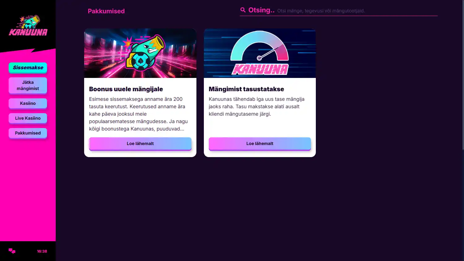 Kanuuna Casino screenshot 2