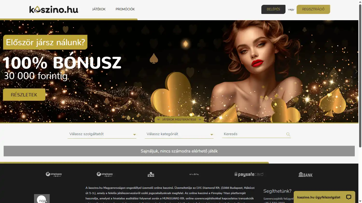 Kaszino.hu Casino screenshot 1