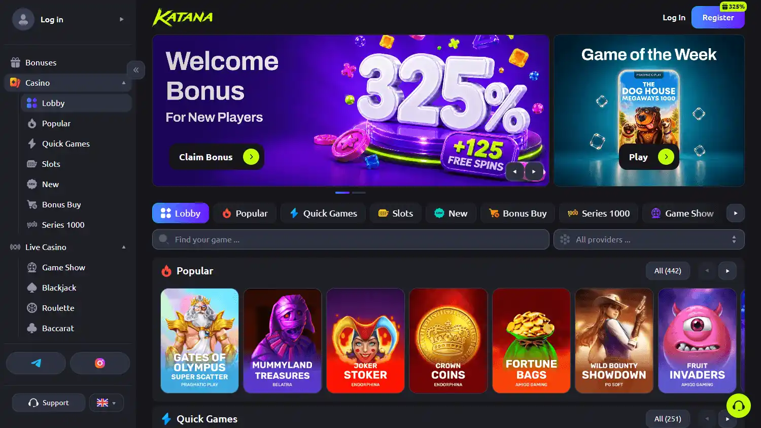 Katana Casino screenshot 1