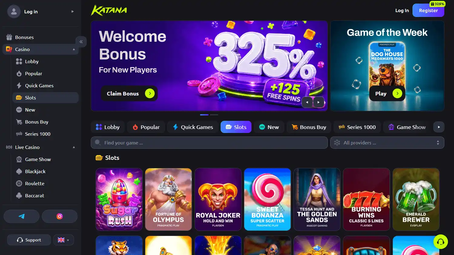 Katana Casino screenshot 2