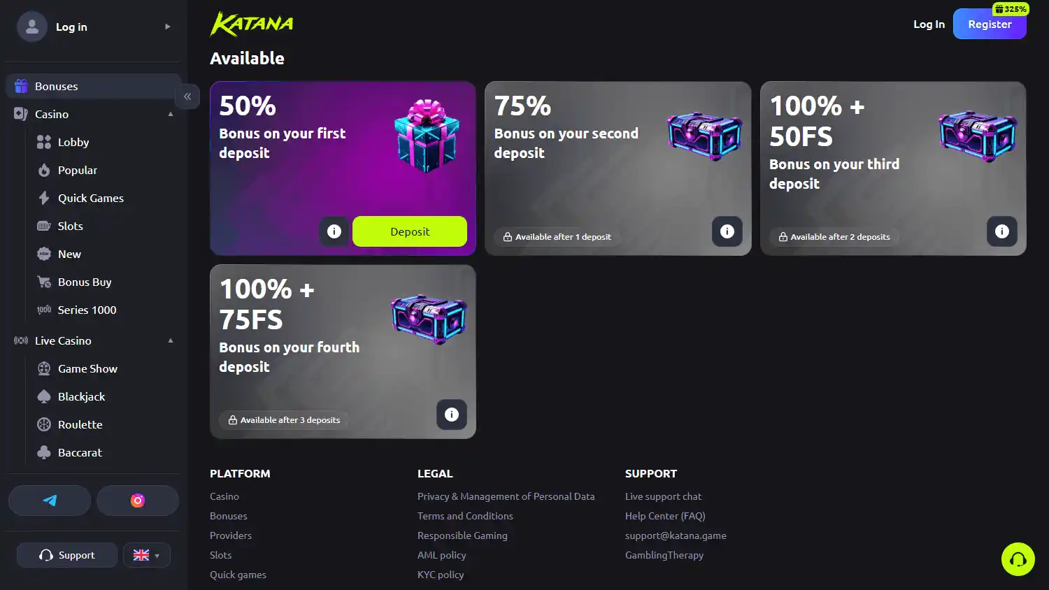 Katana Casino screenshot 3