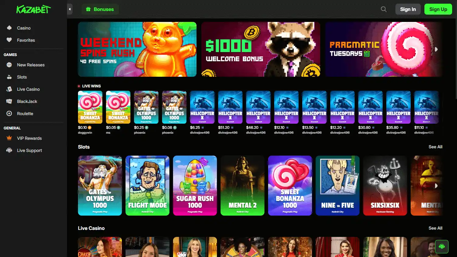 KazaBet Casino screenshot 1