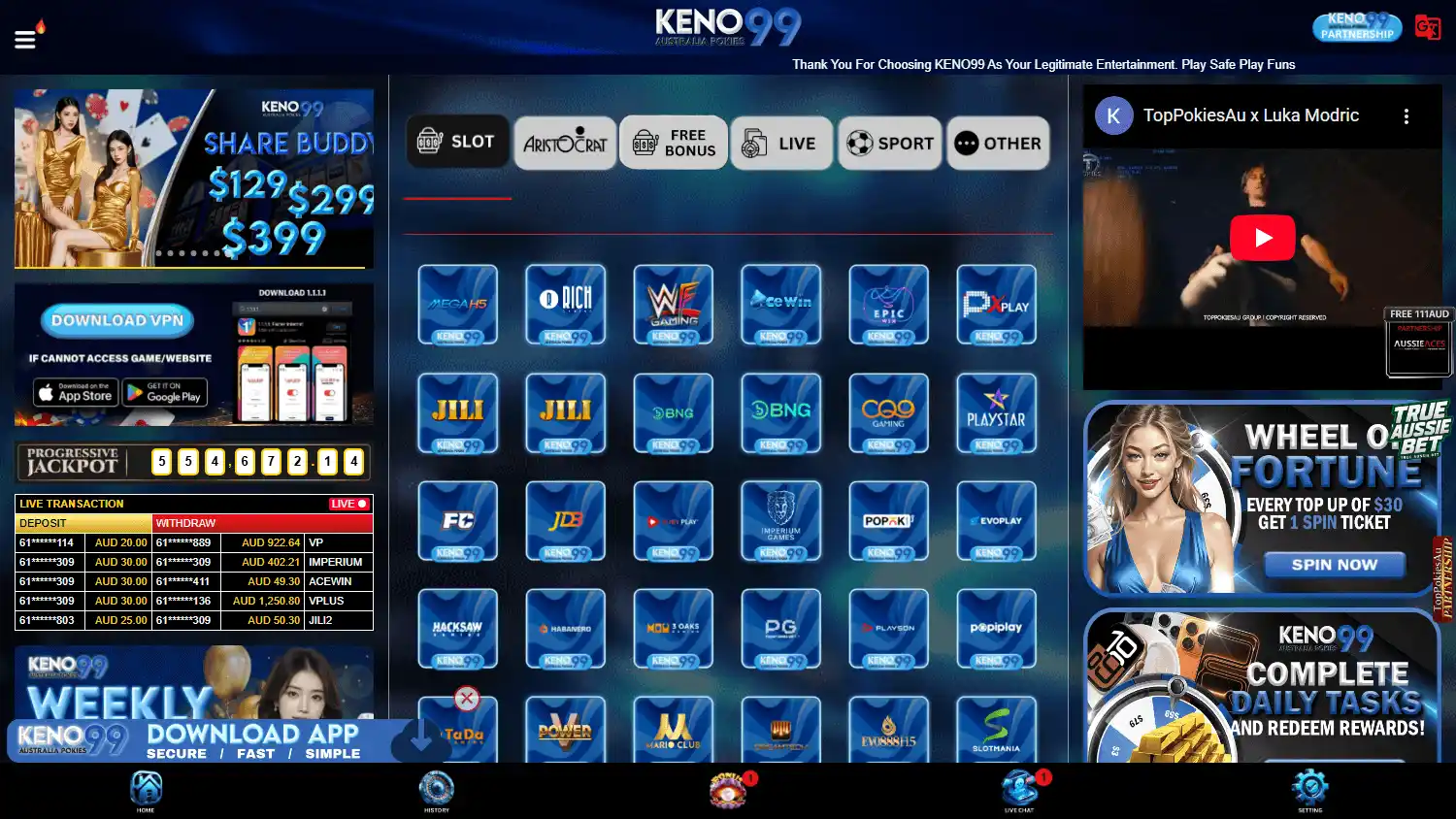 KENO99 Casino screenshot 1