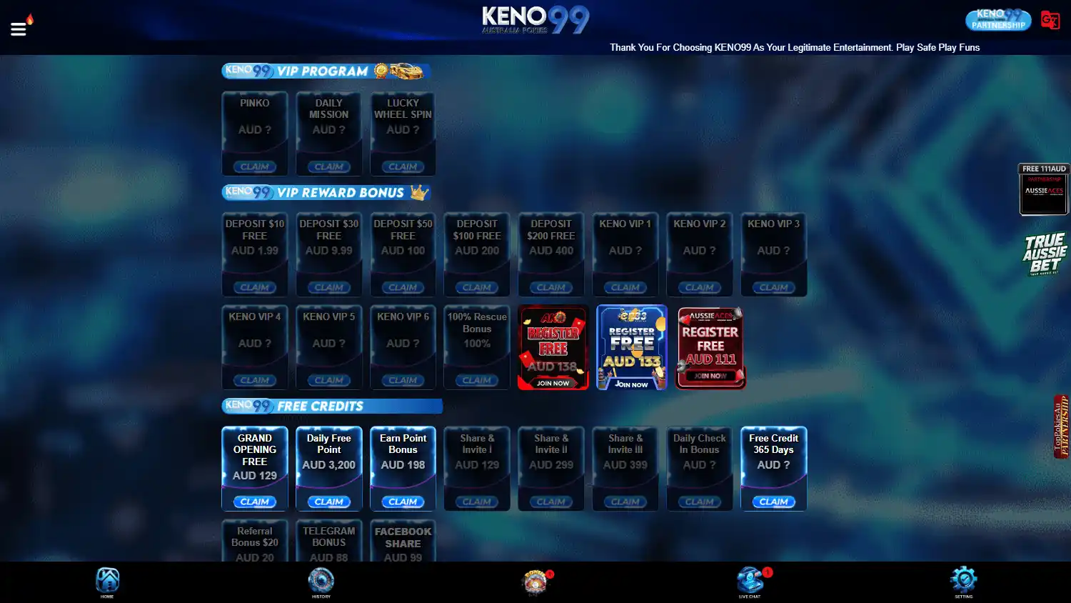 KENO99 Casino screenshot 2
