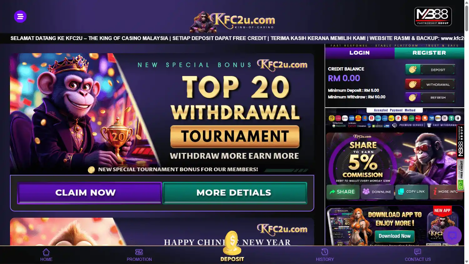 KFC2u Casino screenshot 2