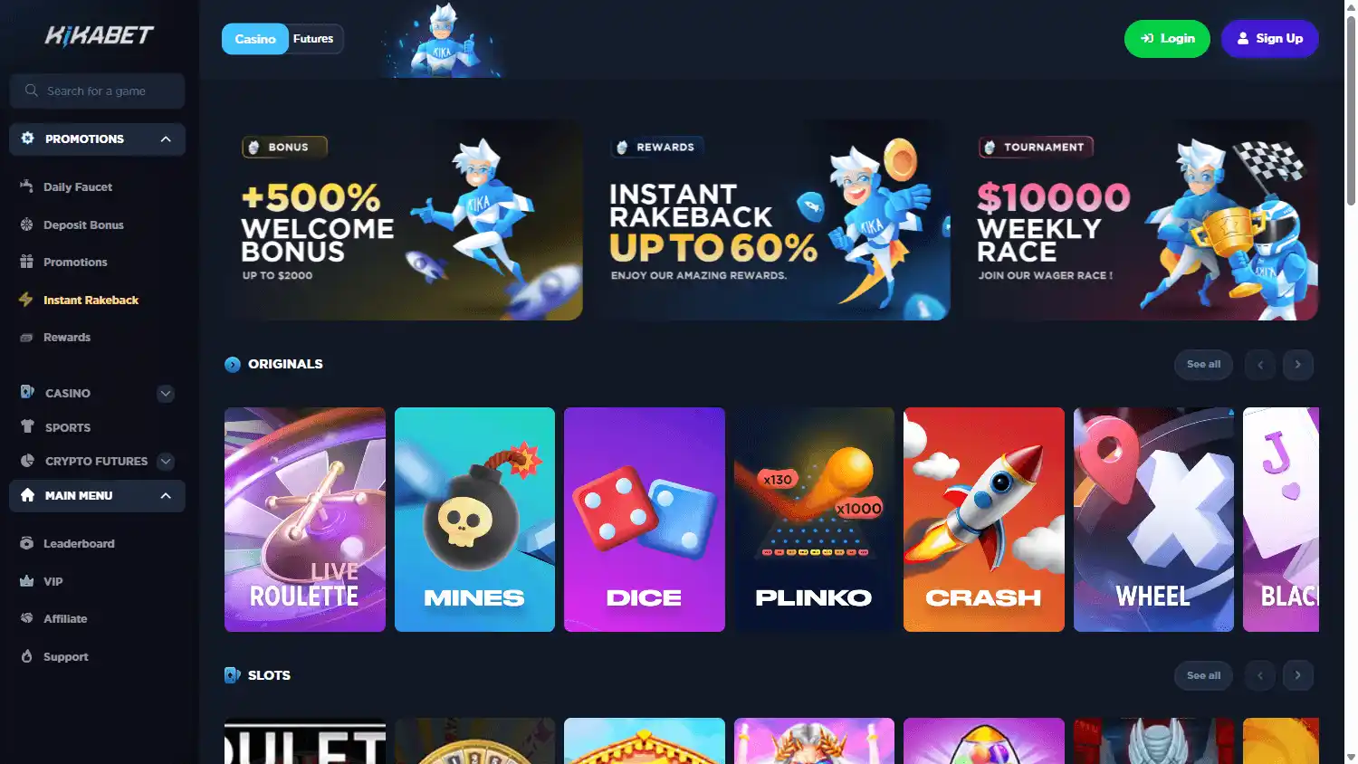 Kikabet Casino screenshot 1