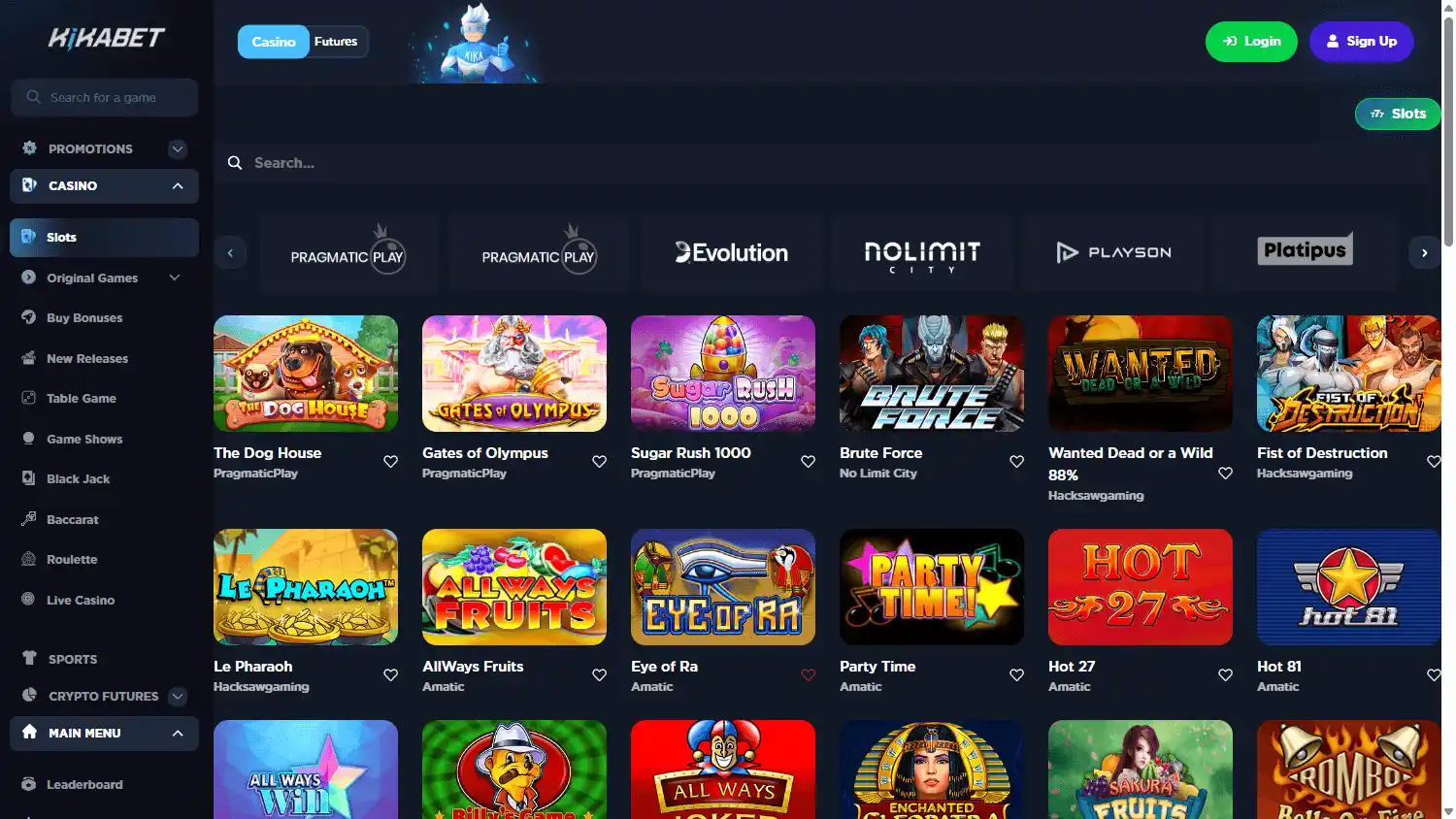 Kikabet Casino screenshot 2