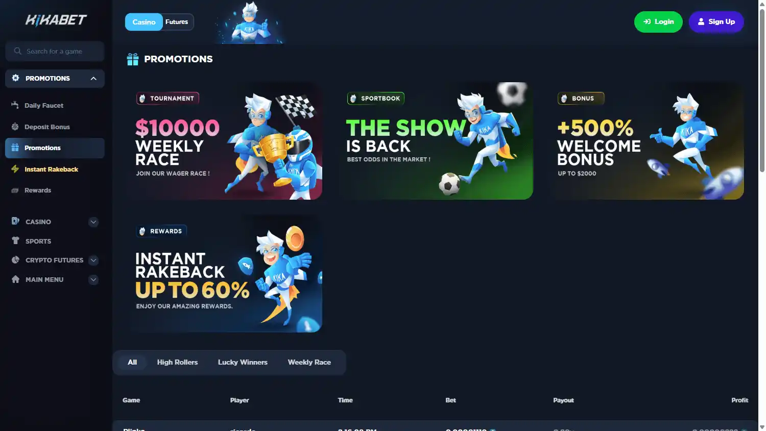 Kikabet Casino screenshot 3
