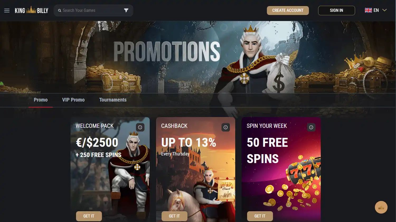 King Billy Casino screenshot 3