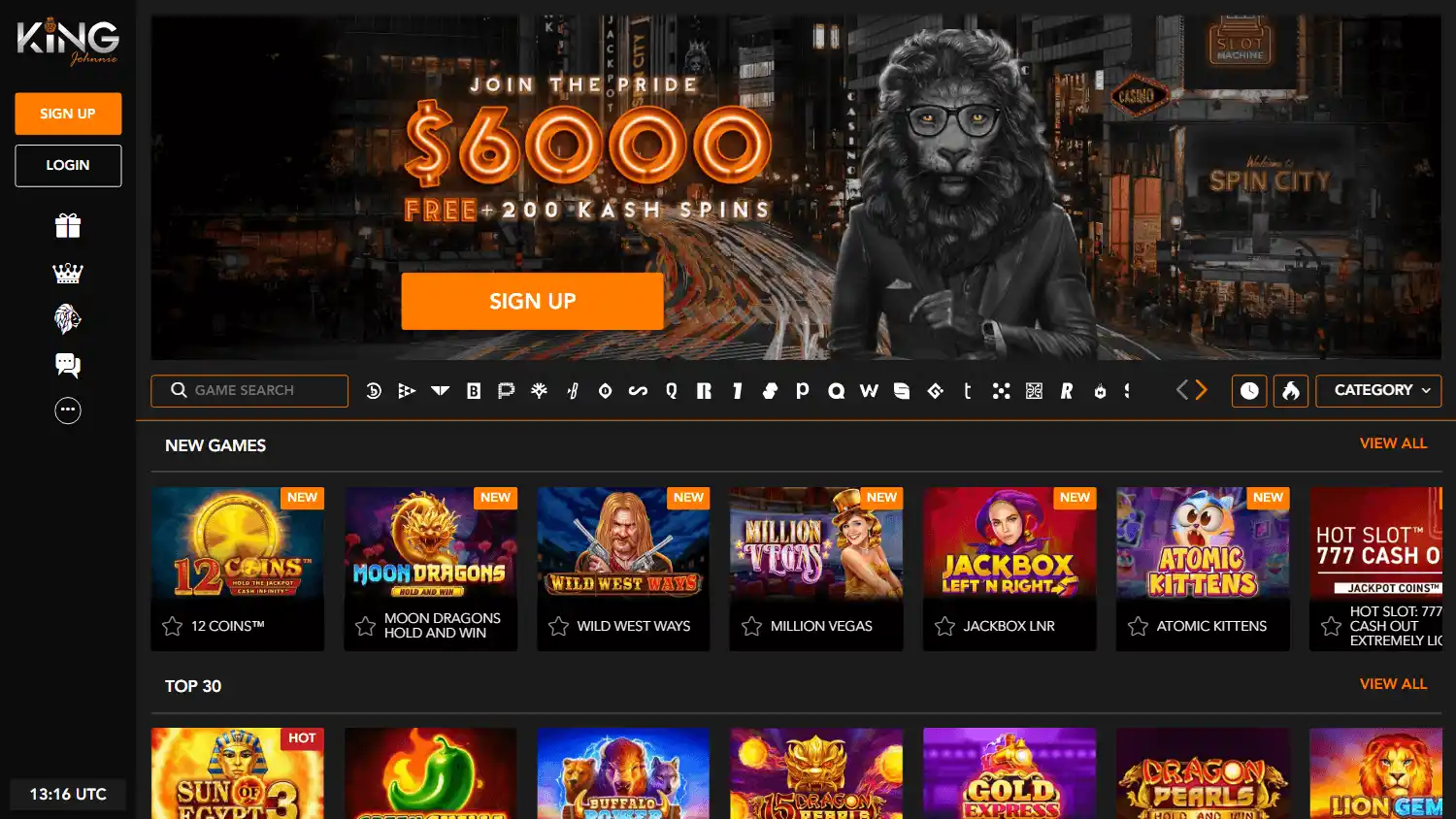 King Johnnie Casino screenshot 1