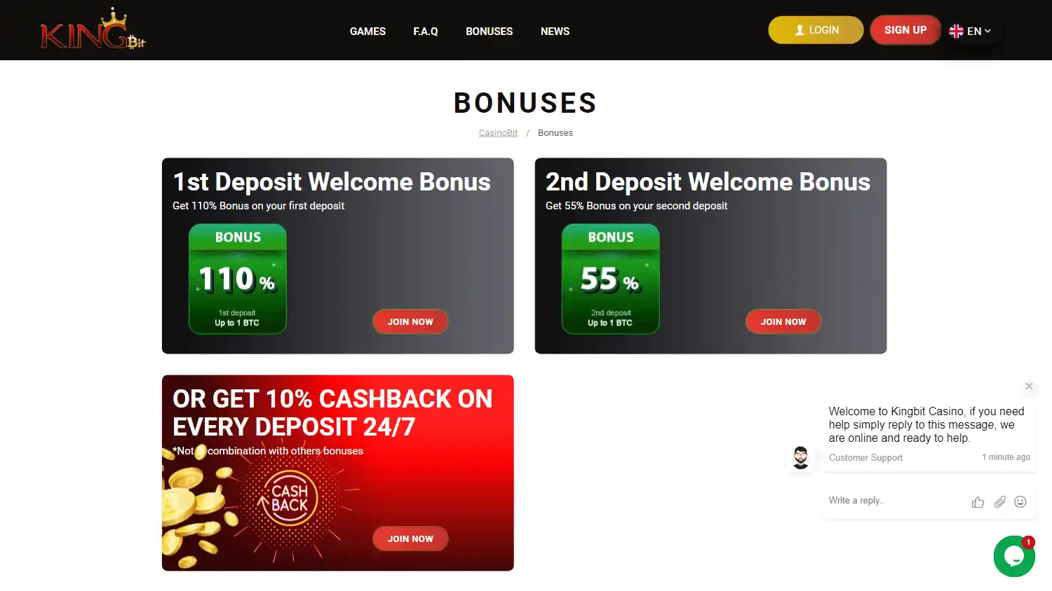 KingBit Casino screenshot 3