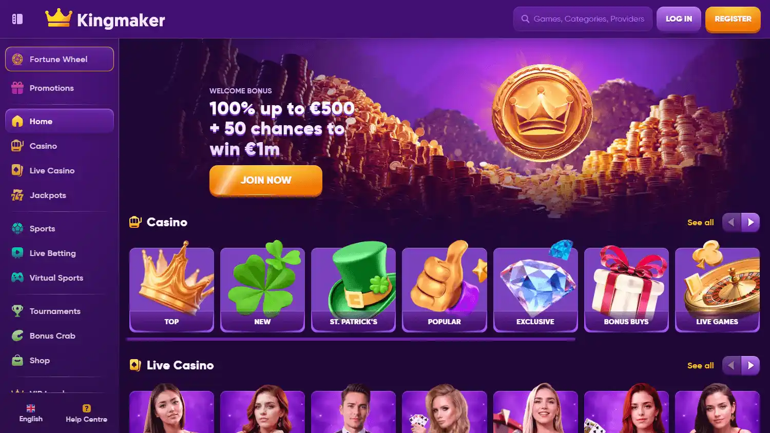 Kingmaker Casino screenshot 1