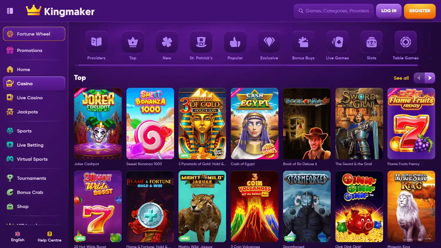 Kingmaker Casino screenshot 2
