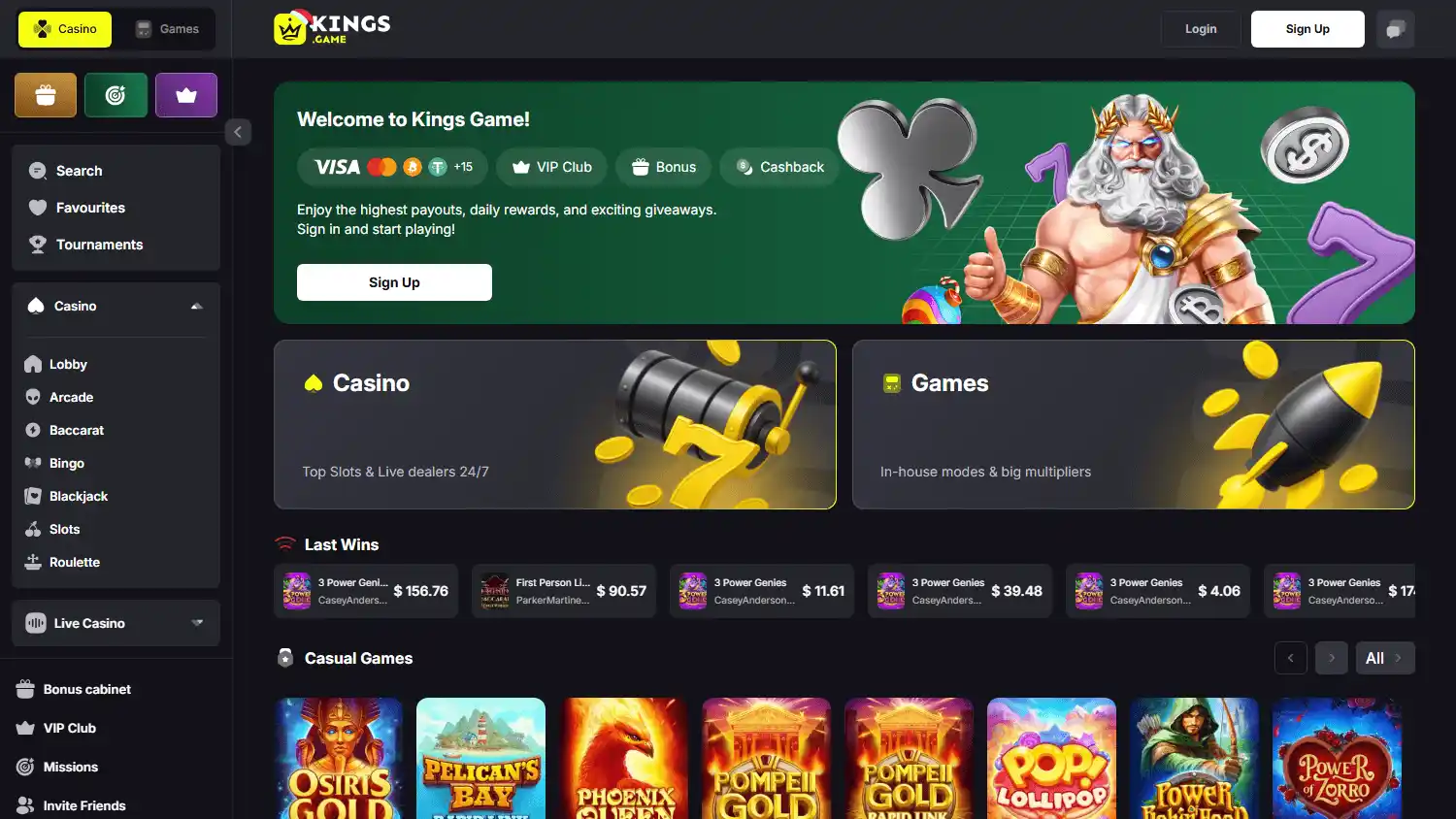 Kings Game Casino screenshot 1