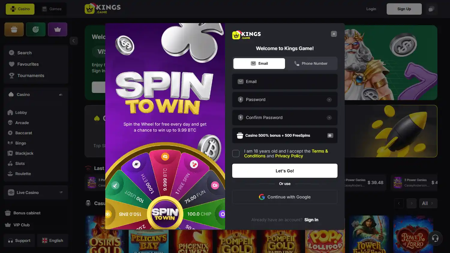 Kings Game Casino screenshot 3