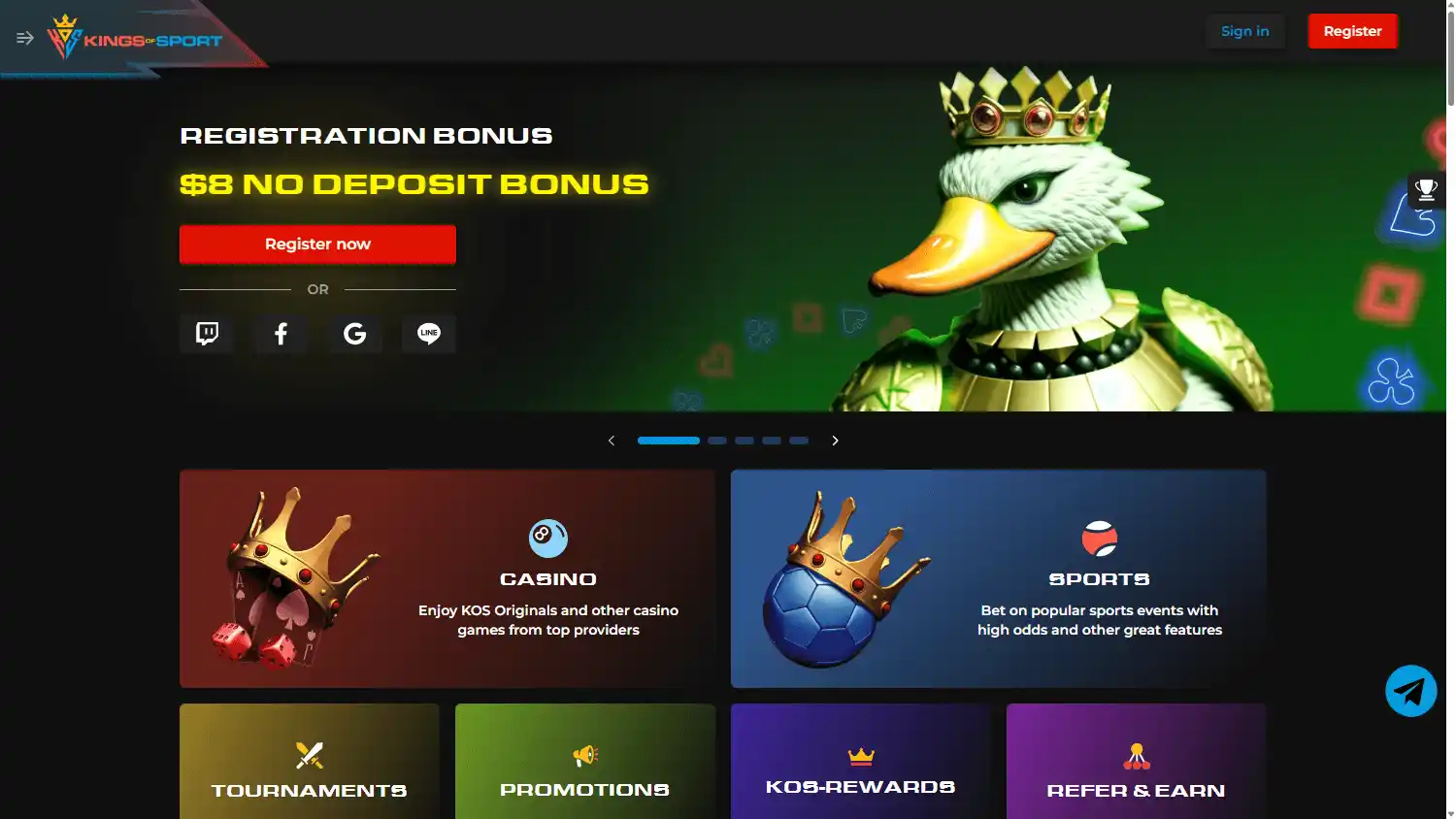 Kings of Sport Casino screenshot 1