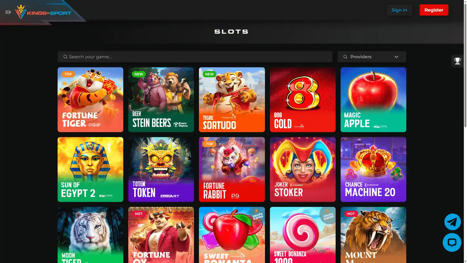 Kings of Sport Casino screenshot 2