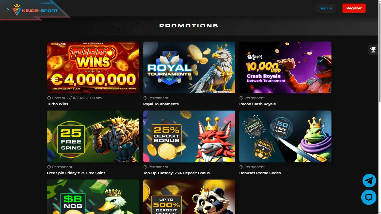 Kings of Sport Casino screenshot 3