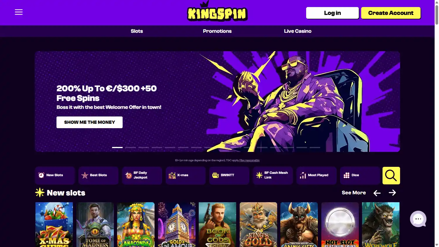 KingSpin Casino screenshot 1