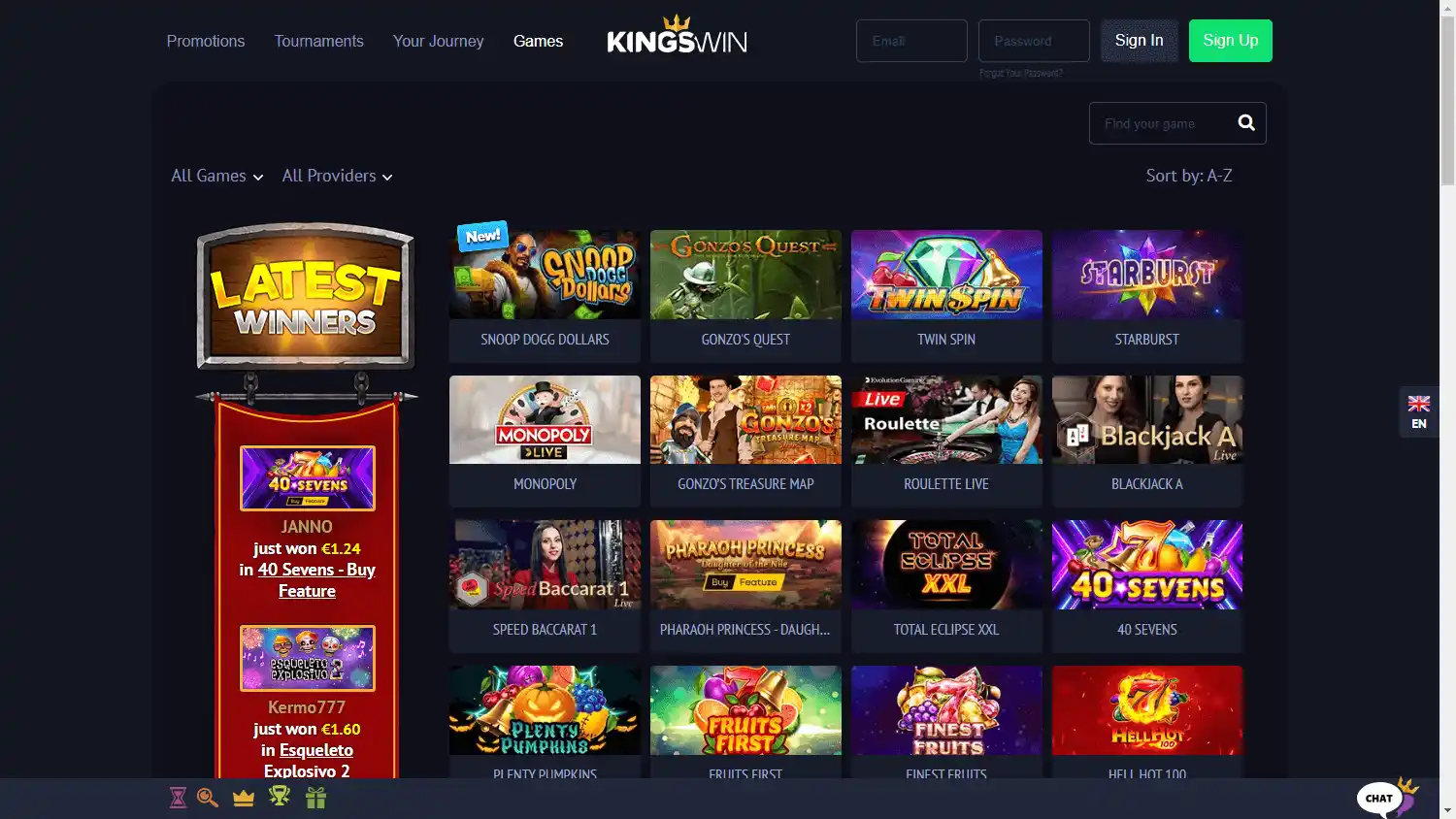 KingsWin Casino screenshot 2