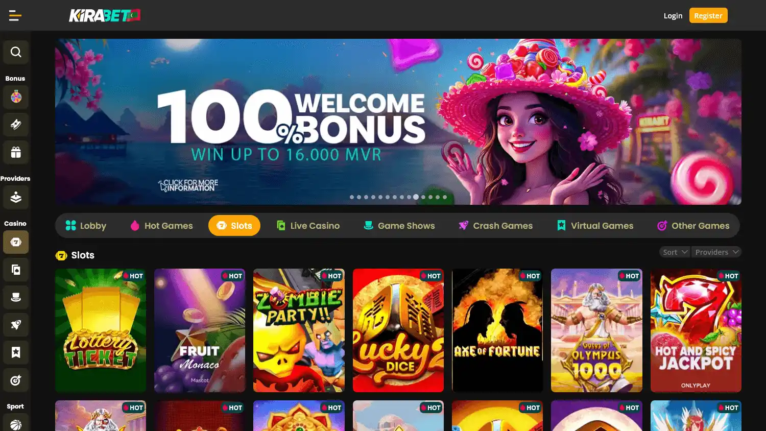 Kirabet Casino screenshot 1