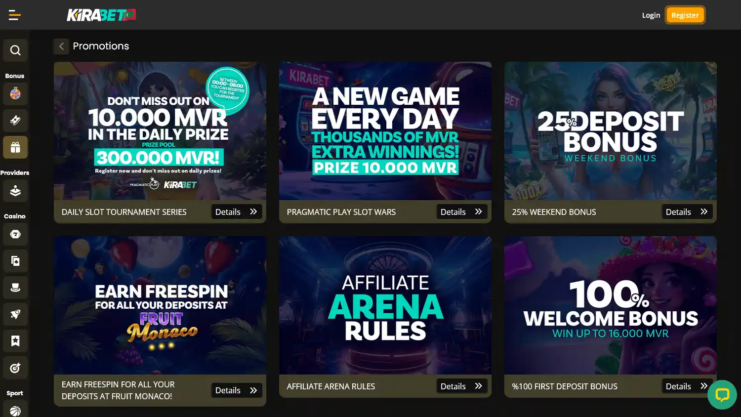 Kirabet Casino screenshot 2