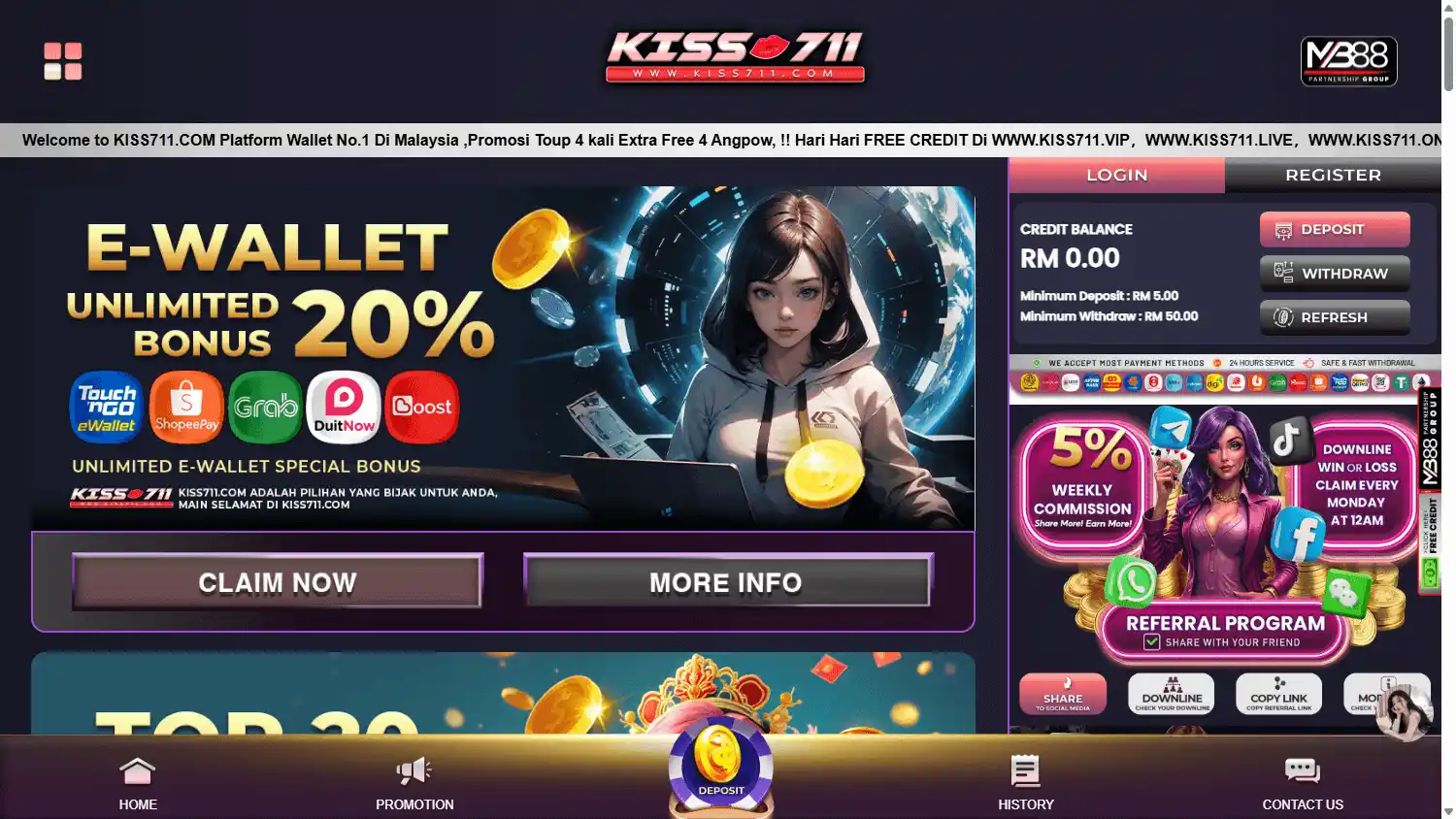 Kiss711 Casino screenshot 2