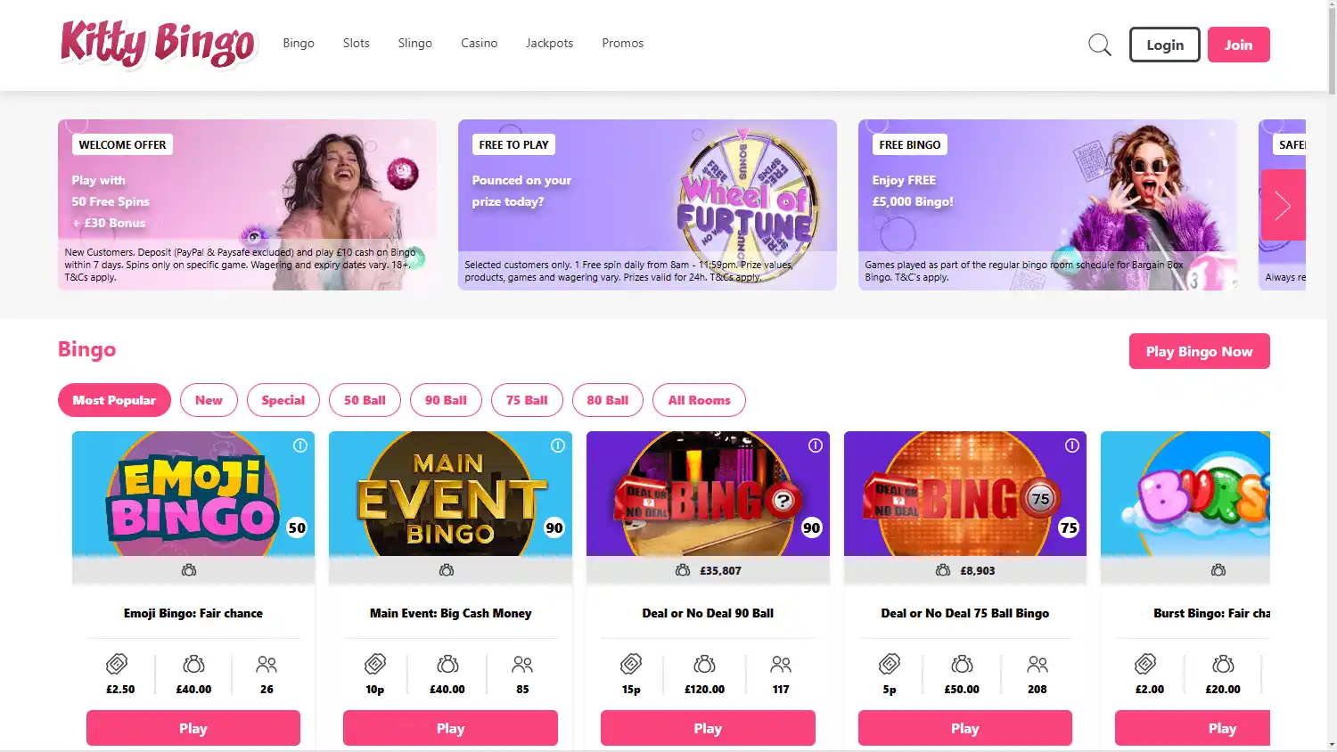 Kitty Bingo Casino screenshot 1