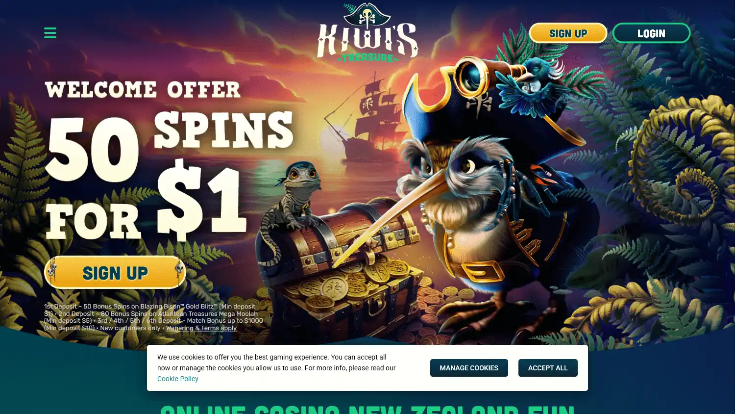 Kiwi s Treasure Casino screenshot 1